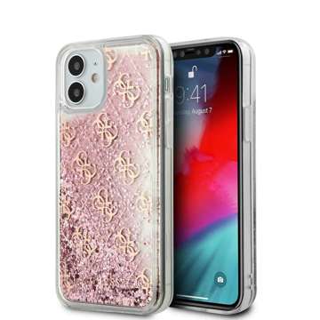 Guess GUHCP12SLG4GSPG iPhone 12 mini 5,4" różowy/рожевий твердий чохол 4G Liquid Glitter