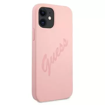 Guess GUHCP12SLSVSPI iPhone 12 mini 5,4" рожевий / рожевий твердий чохол Script Vintage
