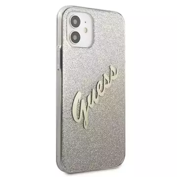 Guess GUHCP12SPCUGLSGO iPhone 12 mini 5,4" złoty/золотий жорсткий чохол Glitter Gradient Script