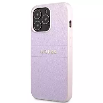 Guess GUHCP13LPSASBPU iPhone 13 Pro / 13 6,1" purpurowy/фіолетовий Saffiano Hot Stamp