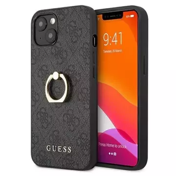 Guess GUHCP13S4GMRGR iPhone 13 mini 5,4" szary/сірий жорсткий чохол 4G з підставкою на кільці