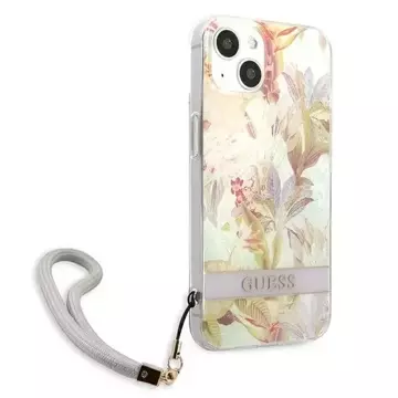 Guess GUHCP13SHFLSU iPhone 13 mini 5,4" fioletowy/фіолетовий жорсткий чохол Flower Strap