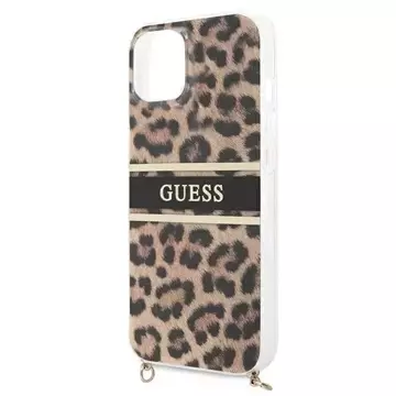 Guess GUHCP13SKBCLE iPhone 13 mini 5,4" Leopard hardcase Золотий ремінь