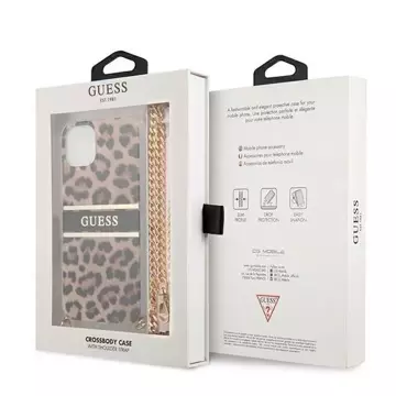 Guess GUHCP13SKBCLE iPhone 13 mini 5,4" Leopard hardcase Золотий ремінь