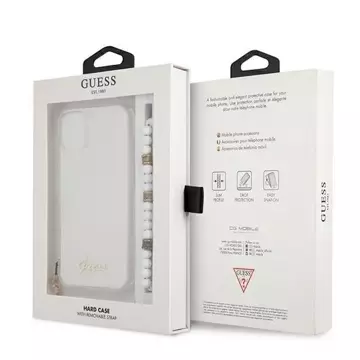 Guess GUHCP13SKPSWH iPhone 13 mini 5,4" Прозорий жорсткий чохол White Pearl