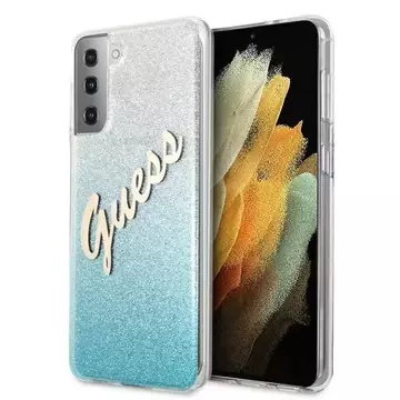 Guess GUHCS21MPCUGLSBL S21 G996 niebieski/синій твердий кейс Glitter Gradient Script