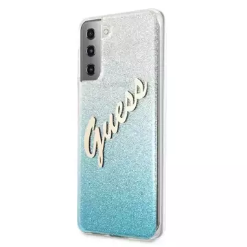 Guess GUHCS21MPCUGLSBL S21 G996 niebieski/синій твердий кейс Glitter Gradient Script