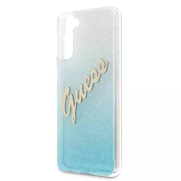 Guess GUHCS21MPCUGLSBL S21 G996 niebieski/синій твердий кейс Glitter Gradient Script