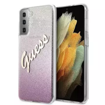 Guess GUHCS21MPCUGLSPI S21 G996 рожевий / рожевий жорсткий футляр Glitter Gradient Script