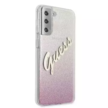 Guess GUHCS21MPCUGLSPI S21 G996 рожевий / рожевий жорсткий футляр Glitter Gradient Script