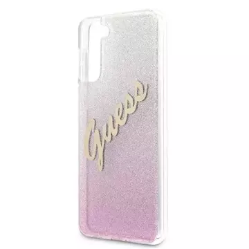 Guess GUHCS21MPCUGLSPI S21 G996 рожевий / рожевий жорсткий футляр Glitter Gradient Script