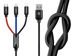 Kabel 30cm Baseus 3w1 iPhone micro USB USB-C 3.5A Три первинні