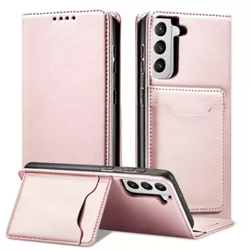 Magnet Card Case Case для Samsung Galaxy S22 (S22 Plus) Pouch Wallet Card Holder Pink