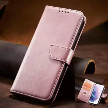 Magnet Case elegant case cover cover з клапаном і функцією підставки для Samsung Galaxy S22 (S22 Plus) рожевий