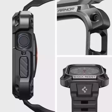 Pasek Spigen Tough Armor "Pro" для Apple Watch 7/8 (45mm) Metal Black