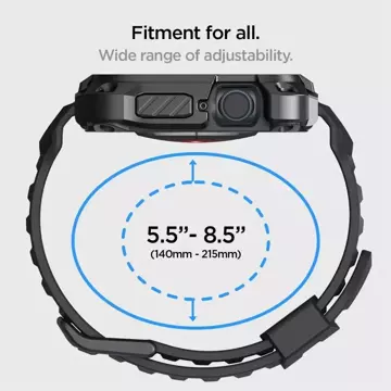 Pasek Spigen Tough Armor "Pro" для Apple Watch 7/8 (45mm) Metal Black