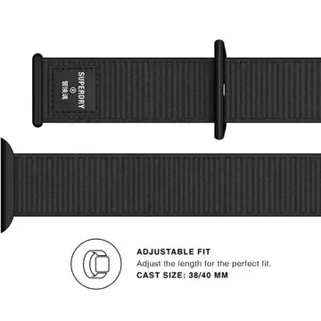 Pasek SuperDry Watch Band Apple Watch 38/40/41 mm Nylon Weave czarny/black 41673