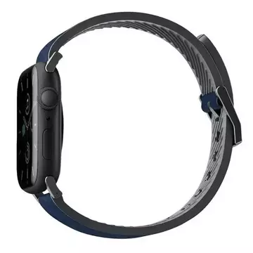 Pasek do smartwatcha UNIQ Straden do Apple Watch Series 4/5/6/7/8/SE/SE2/Ultra 42/44/45mm Leather Hybrid Strap niebieski/blue