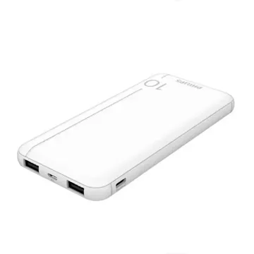 Philips Power Bank 10000mAh 2X USB-A Аварійний акумулятор Білий DLP1810NW/62