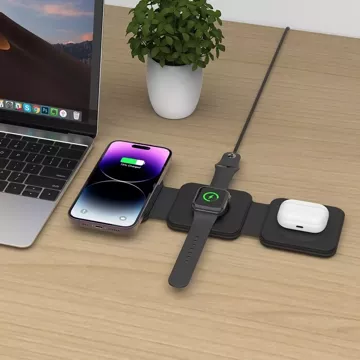 QI15W-A24 3IN1 Magnetic MagSafe Wireless Charger Inductive Charger для iPhone, Airpods, Apple Watch Black