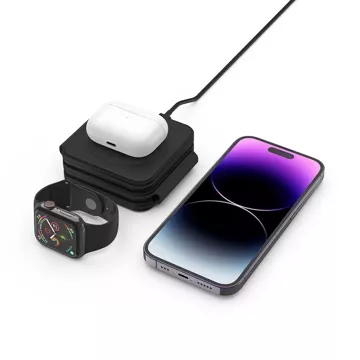 QI15W-A24 3IN1 Magnetic MagSafe Wireless Charger Inductive Charger для iPhone, Airpods, Apple Watch Black