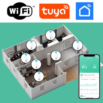 Smart kit 2x WiFi Alogy датчик температури та вологості Tuya Smart Life Monitor термометр білий