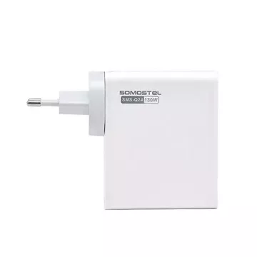 Somostel Power Selivery Q24 130W Gan настінний зарядний пристрій 2x USB-C 2x USB QC 3.0 Білий