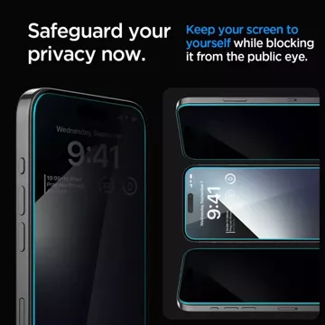 Spigen Glas.tR "Ez Fit" загартоване скло 2 шт. для Apple iPhone 15 Pro Max Privacy