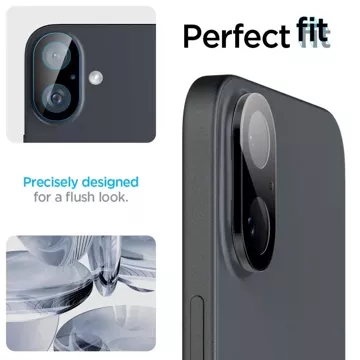 Spigen Optik Pro Glas.TR Camera Protector 2 шт. для iPhone 16 / 16 Plus Black