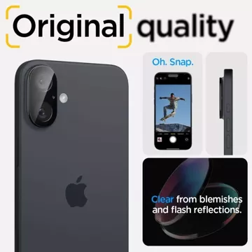 Spigen Optik Pro Glas.TR Camera Protector 2 шт. для iPhone 16 / 16 Plus Black