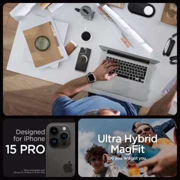 Spigen Ultra Hybrid Mag для MagSafe для iPhone 15 Pro Gold