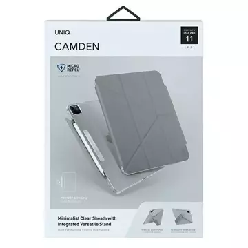 UNIQ Camden Tablet Case для iPad Pro 11" (2021) сірий/сірий скам'янілий Antimicrobial