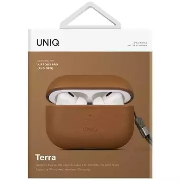 UNIQ Terra Earphone Protective Case для AirPods Pro 2nd Genuine Leather brown/toffee brown