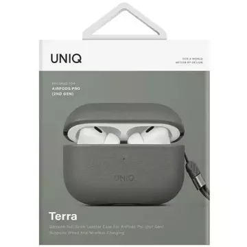 UNIQ Vencer Earphone Protective Case для AirPods Pro 2-го покоління. Натуральна шкіра зелений/зелений лишайник