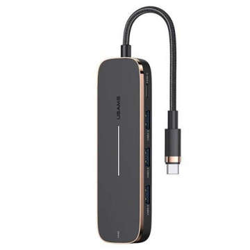 USAMS Adapter HUB 3xUSB USB-C HDMI czarny/black SJ578HUB01 (US-SJ578)