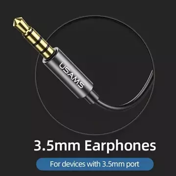 USAMS Headphones EP-46 jack 3,5 мм чорний/чорний 1,2 м HSEP4601