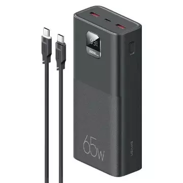 USAMS Powerbank PB68 30000mAh 65W QC3.0 PD Fast Charge кабель USB-C/USB-C 100W чорний/чорний ATXLOGTC01 (US-CD185)