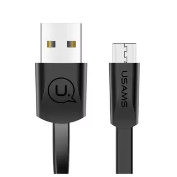 USAMS U2 microUSB плоский кабель 1,2 м чорний