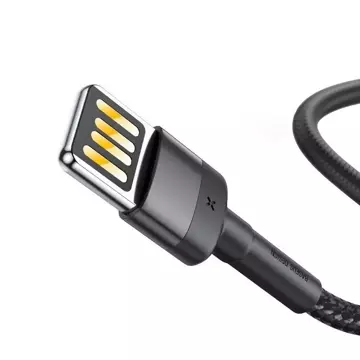 USB кабель Lightning (двосторонній) Baseus Cafule 2.4A 1м (сіро-чорний)