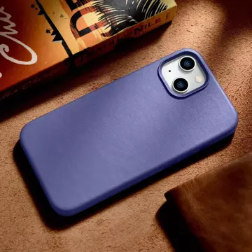 iCarer Case Leather Genuine Leather Phone Case для iPhone 14 Plus Світло-фіолетовий (сумісний з MagSafe)