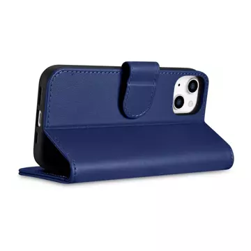 iCarer Wallet Case 2in1 Cover iPhone 14 Plus Anti-RFID Leather Flip Case Blue (WMI14220727-BU)