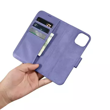 iCarer Wallet Case 2in1 Cover iPhone 14 Plus Anti-RFID Leather Flip Case Light Purple (WMI14220727-LP)