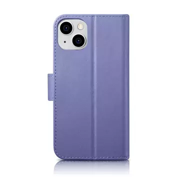 iCarer Wallet Case 2in1 Cover iPhone 14 Plus Anti-RFID Leather Flip Case Light Purple (WMI14220727-LP)